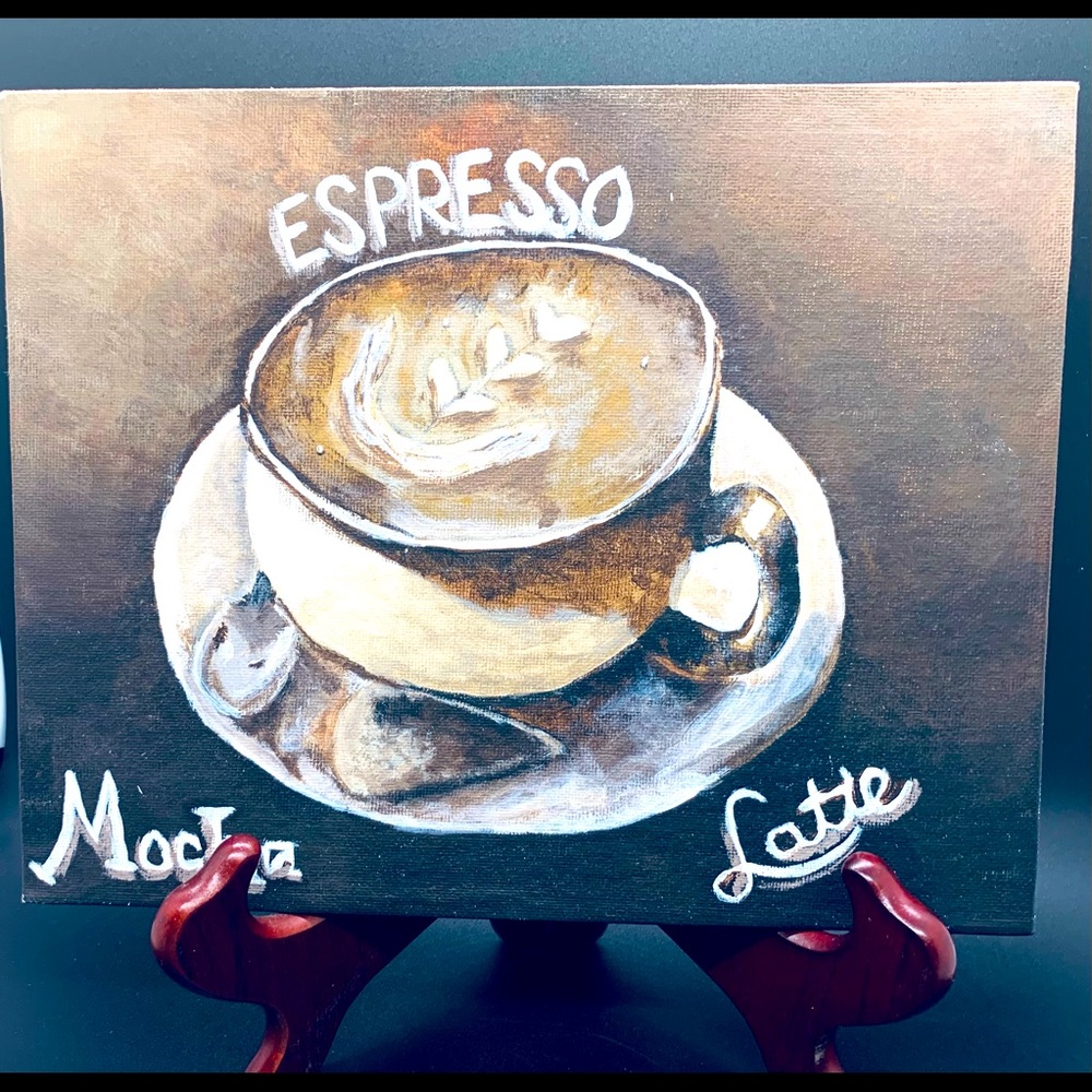 Original Artwork Espresso Painting on Canvas